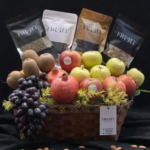 Deluxe Apple, Kiwi & Pomegranate Gift Basket