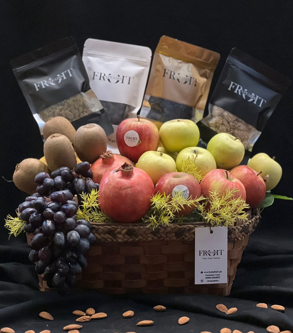 Deluxe Apple, Kiwi & Pomegranate Gift Basket
