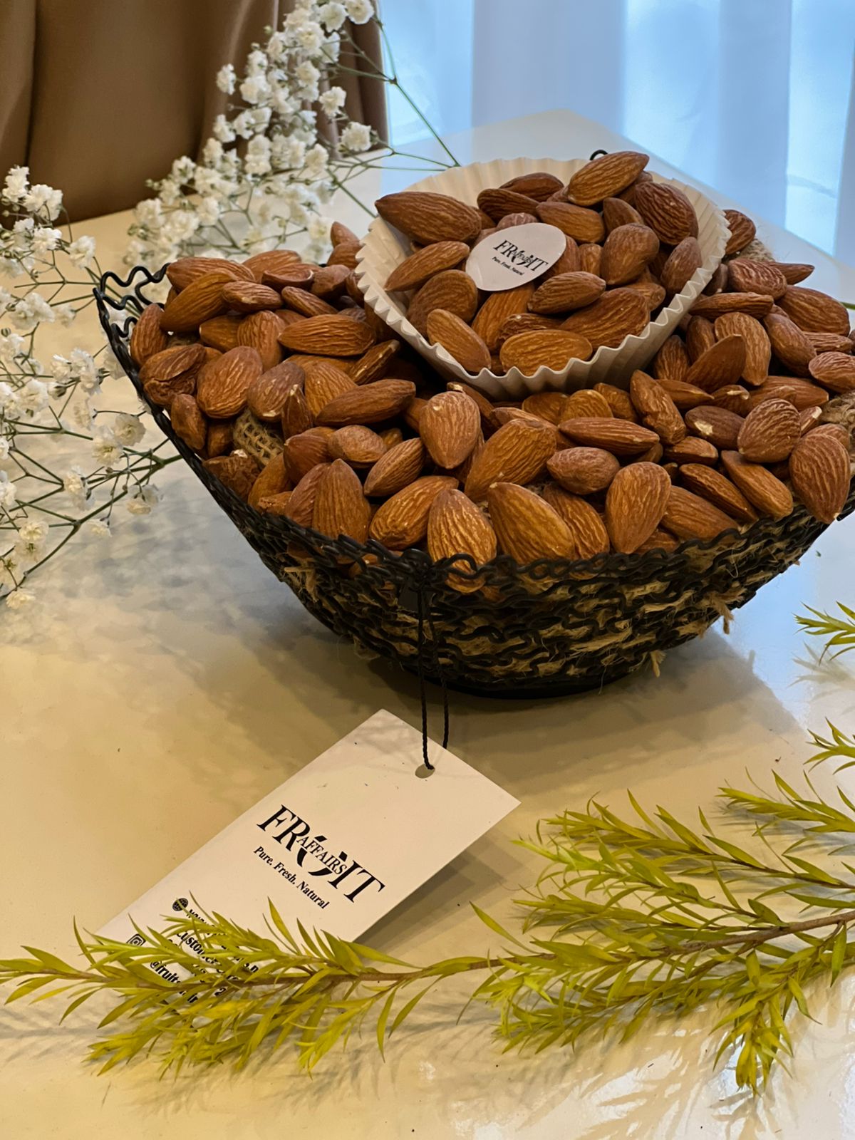Premium Almonds (Badam) Basket – 1 KG
